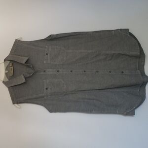 Rustic Ridge sleeveless button down gray long shirt L